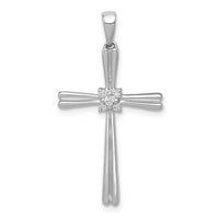 Load image into Gallery viewer, 14k White Gold 1/20ct. Diamond Cross Pendant
