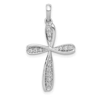 Load image into Gallery viewer, 14k White Gold 1/15ct. Diamond Cross Pendant
