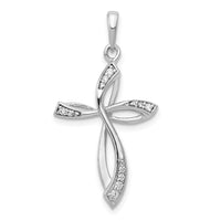 Load image into Gallery viewer, 14k White Gold 1/10ct. Diamond Cross Pendant
