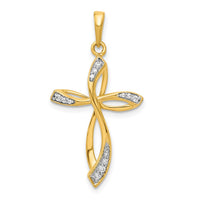 Load image into Gallery viewer, 14k 1/10ct. Diamond Cross Pendant
