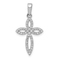 Load image into Gallery viewer, 14k White Gold 1/5ct. Diamond Cross Pendant

