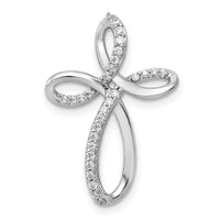 Load image into Gallery viewer, 14k White Gold 1/6ct. Diamond Cross Chain Slide
