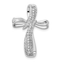 Load image into Gallery viewer, 14k White Gold 1/4ct. Diamond Cross Chain Slide
