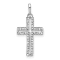 Load image into Gallery viewer, 14k White Gold 1/8ct. Diamond Cross Pendant
