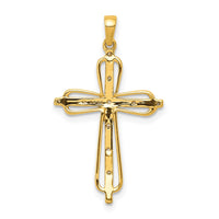 Load image into Gallery viewer, 14k &amp; Rhodium .03ct. Diamond Cross Pendant
