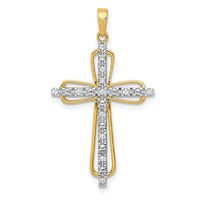Load image into Gallery viewer, 14k &amp; rhodium Diamond Cross Pendant
