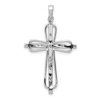 Load image into Gallery viewer, 14k &amp; Rhodium .06ct. Diamond Cross Pendant
