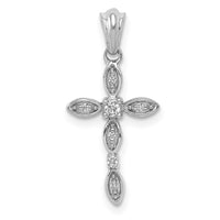 Load image into Gallery viewer, 14k White Gold 1/20ct. Diamond Cross Pendant
