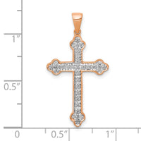 Load image into Gallery viewer, 14k Rose Gold &amp; Rhodium Diamond Cross Pendant
