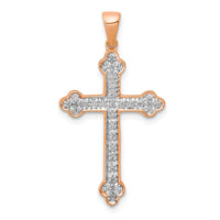 Load image into Gallery viewer, 14k Rose Gold &amp; Rhodium Diamond Cross Pendant
