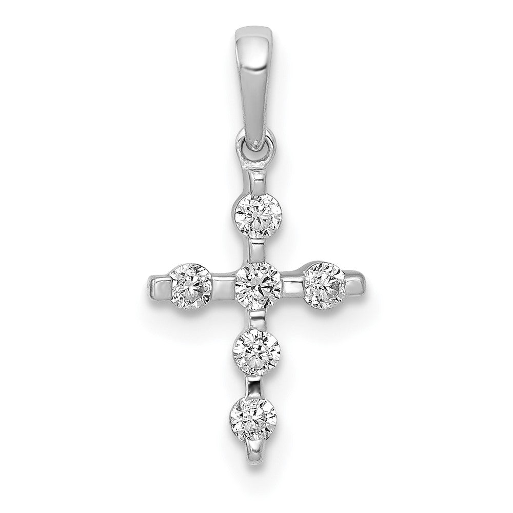 14k White Gold 1/6ct. Diamond Cross Pendant