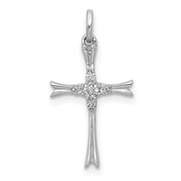 Load image into Gallery viewer, 14k White Gold 1/15ct. Diamond Cross Pendant

