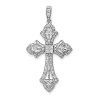 Load image into Gallery viewer, 14k White Gold 1/2ct. Diamond Fancy Cross Pendant
