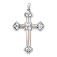 Load image into Gallery viewer, 14k Two-tone 3/8ct. Diamond Cross Pendant
