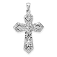 Load image into Gallery viewer, 14k White Gold .01ct. Diamond Passion Cross Pendant
