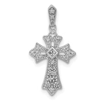 Load image into Gallery viewer, 14k White Gold 1/10ct. Diamond Fancy Cross Pendant
