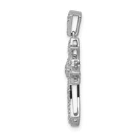 Load image into Gallery viewer, 14k White Gold 1/6ct. Diamond Fleur de Lis Cross Pendant
