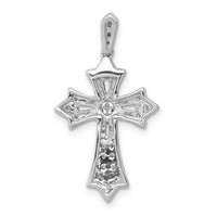 Load image into Gallery viewer, 14k White Gold 1/6ct. Diamond Fleur de Lis Cross Pendant
