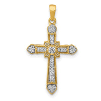 Load image into Gallery viewer, 14k 1/6ct. Diamond Filigree Cross Pendant
