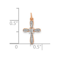 Load image into Gallery viewer, 14k Rose Gold .03ct. Diamond Cross Charm
