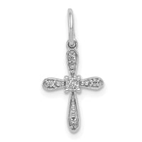 Load image into Gallery viewer, 14k White Gold .03ct. Diamond Cross Charm
