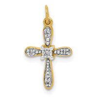Load image into Gallery viewer, 14k and Rhodium .03ct. Diamond Cross Charm
