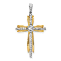 Load image into Gallery viewer, 14k Two-tone 1/3ct. Diamond Passion Cross Pendant
