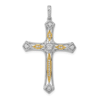 Load image into Gallery viewer, 14k Two-tone 1/5ct. Diamond Cross Pendant
