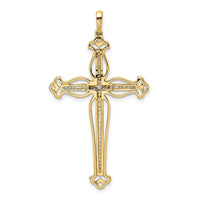 Load image into Gallery viewer, 14k 1/4ct. Diamond Fancy Budded Cross Pendant
