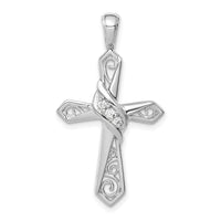 Load image into Gallery viewer, 14k White Gold 1/20ct. Diamond Cross Pendant
