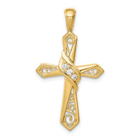 Load image into Gallery viewer, 14k 1/20ct. Diamond Cross Pendant
