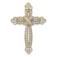 Load image into Gallery viewer, 14k 1/4ct. Diamond Budded Cross Chain Slide
