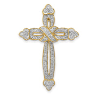 Load image into Gallery viewer, 14k 5/8ct. Diamond Budded Cross Chain Slide
