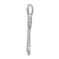 Load image into Gallery viewer, 14k White Gold Polished 1/10ct. Diamond Budded Cross Chain Slide
