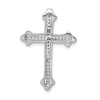 Load image into Gallery viewer, 14k White Gold Polished 1/10ct. Diamond Budded Cross Chain Slide
