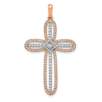 Load image into Gallery viewer, 14k White and Rose Gold Diamond Cross Pendant
