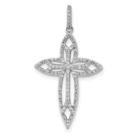 Load image into Gallery viewer, 14k White Gold 1/4ct. Diamond Fancy Cross Pendant
