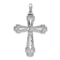 Load image into Gallery viewer, 14k White Gold 3/8ct. Diamond Budded Cross Pendant
