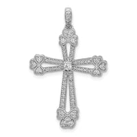Load image into Gallery viewer, 14k White Gold 3/8ct. Diamond Budded Cross Pendant
