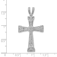 Load image into Gallery viewer, 14k White Gold Diamond Filigree Cross Pendant
