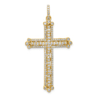 Load image into Gallery viewer, 14k Diamond Budded Cross Pendant
