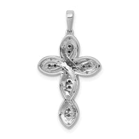 Load image into Gallery viewer, 14k White Gold White and Blue Diamond Cross Pendant
