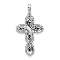Load image into Gallery viewer, 14k White Gold White and Black Diamond Cross Pendant
