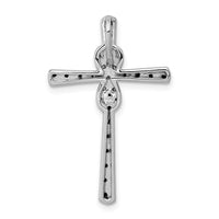 Load image into Gallery viewer, 14k White Gold Black and White Diamond Infinity Cross Chain Slide
