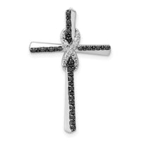 Load image into Gallery viewer, 14k White Gold Black and White Diamond Infinity Cross Chain Slide
