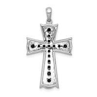 Load image into Gallery viewer, 14k White Gold 5/8ct. Black Diamond Cross Pendant
