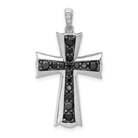 Load image into Gallery viewer, 14k White Gold 5/8ct. Black Diamond Cross Pendant
