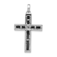 Load image into Gallery viewer, 14k White Gold 1/3ct. Diamond and Onyx Cross Pendant
