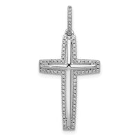 Load image into Gallery viewer, 14k White Gold Diamond Cross Pendant

