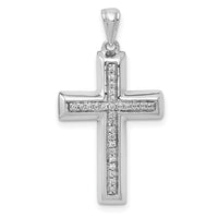 Load image into Gallery viewer, 14k White Gold Large 1/10ct. Diamond Cross Pendant
